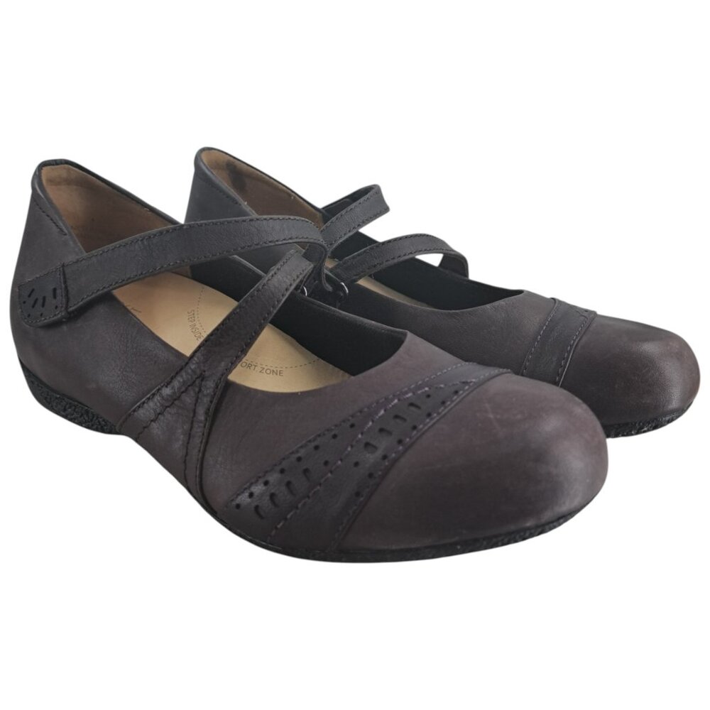 Ziera Super Support Brown Leather Mary Jane Comfort Shoes Size 38.5 US 8 Snare